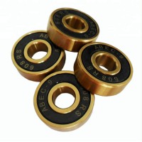 Gold Titanium Plated Ceramic balls Bearing 608 2RS Skateboard Bearing 608